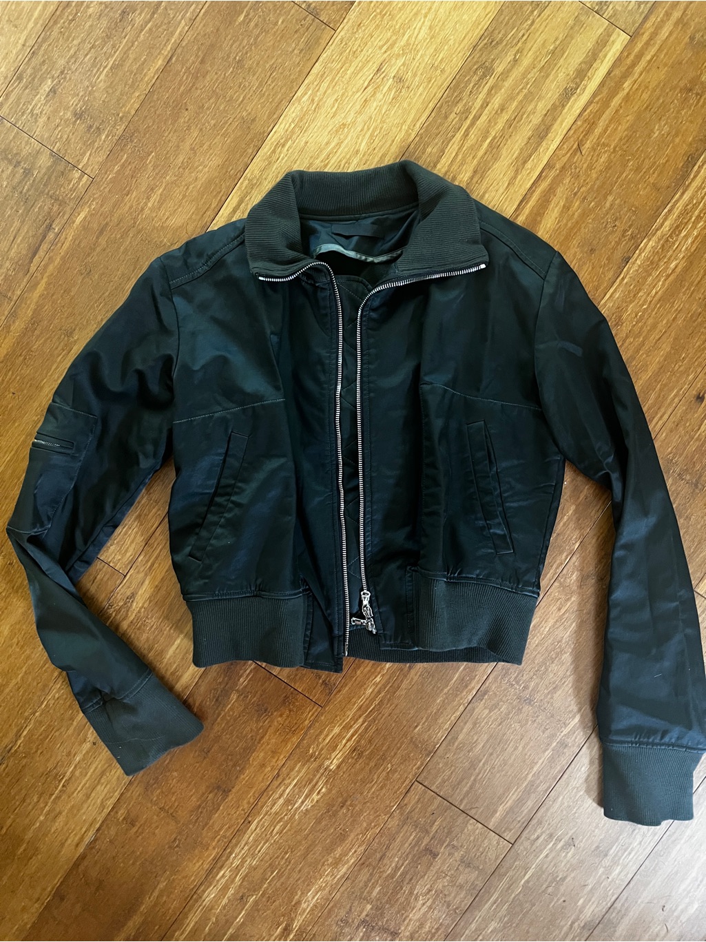 Kes Cropped Aviator Bomber Jacket